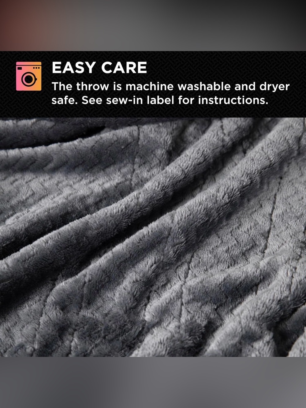 Brookstone Electric Heated Comfort Plush Herringbone Blanket w/ 10 Heat Settings - Picture 6 of 9